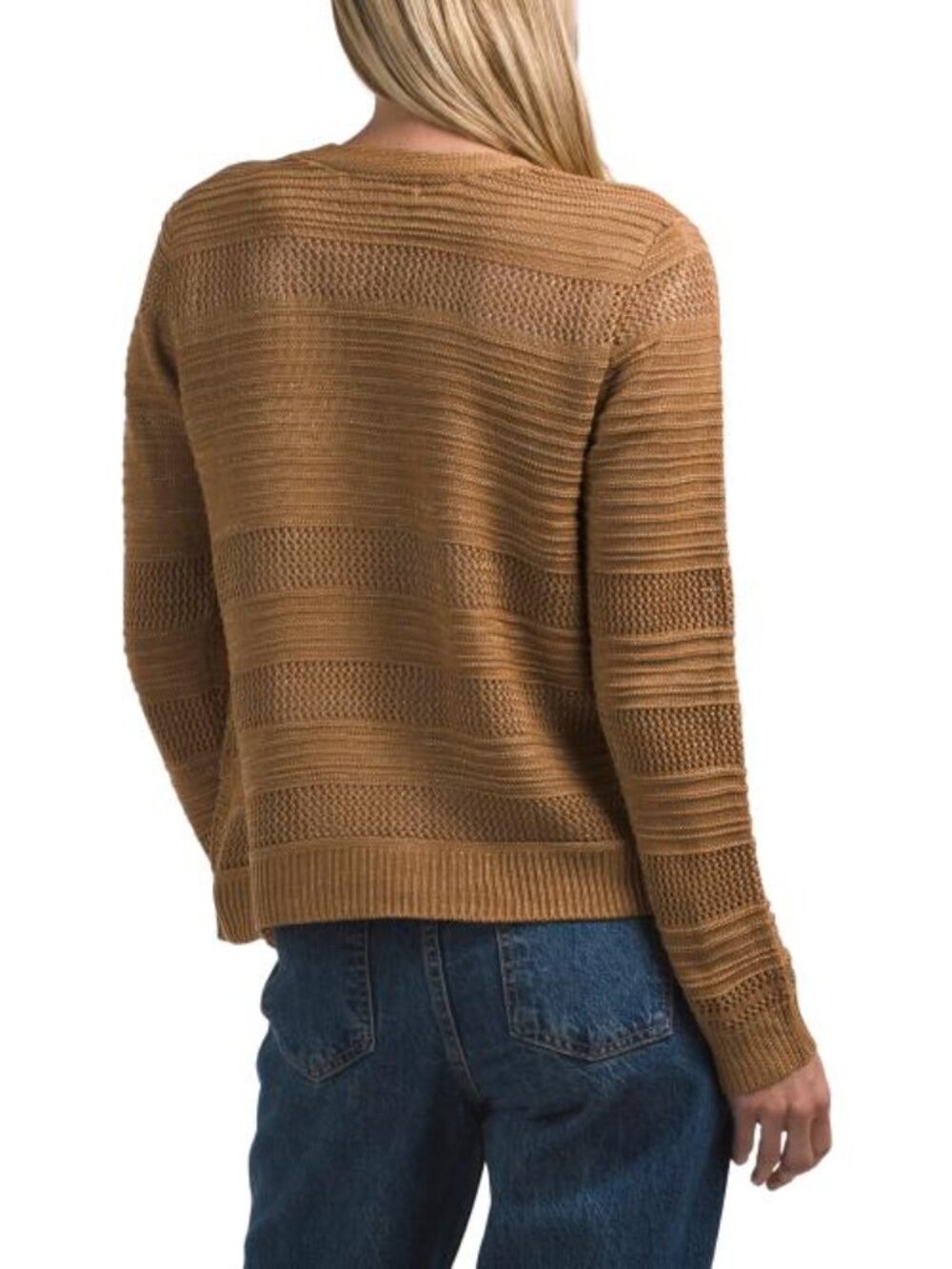 BADGLEY MISCHKA Metallic Long Sleeve Mixed Stitch Shrug - Picture 2 of 4